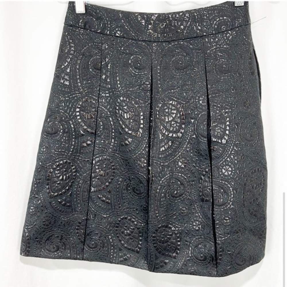 NWOT Banana Republic Black Skirt Jacquard Box Pleated Skirt, 4P